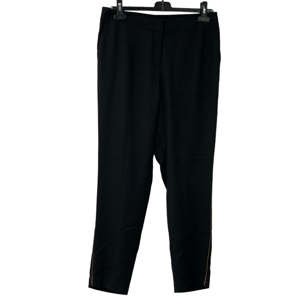 Lafayette 148 New York Womens Straight Leg Dress Pants Black Metallic Size 10